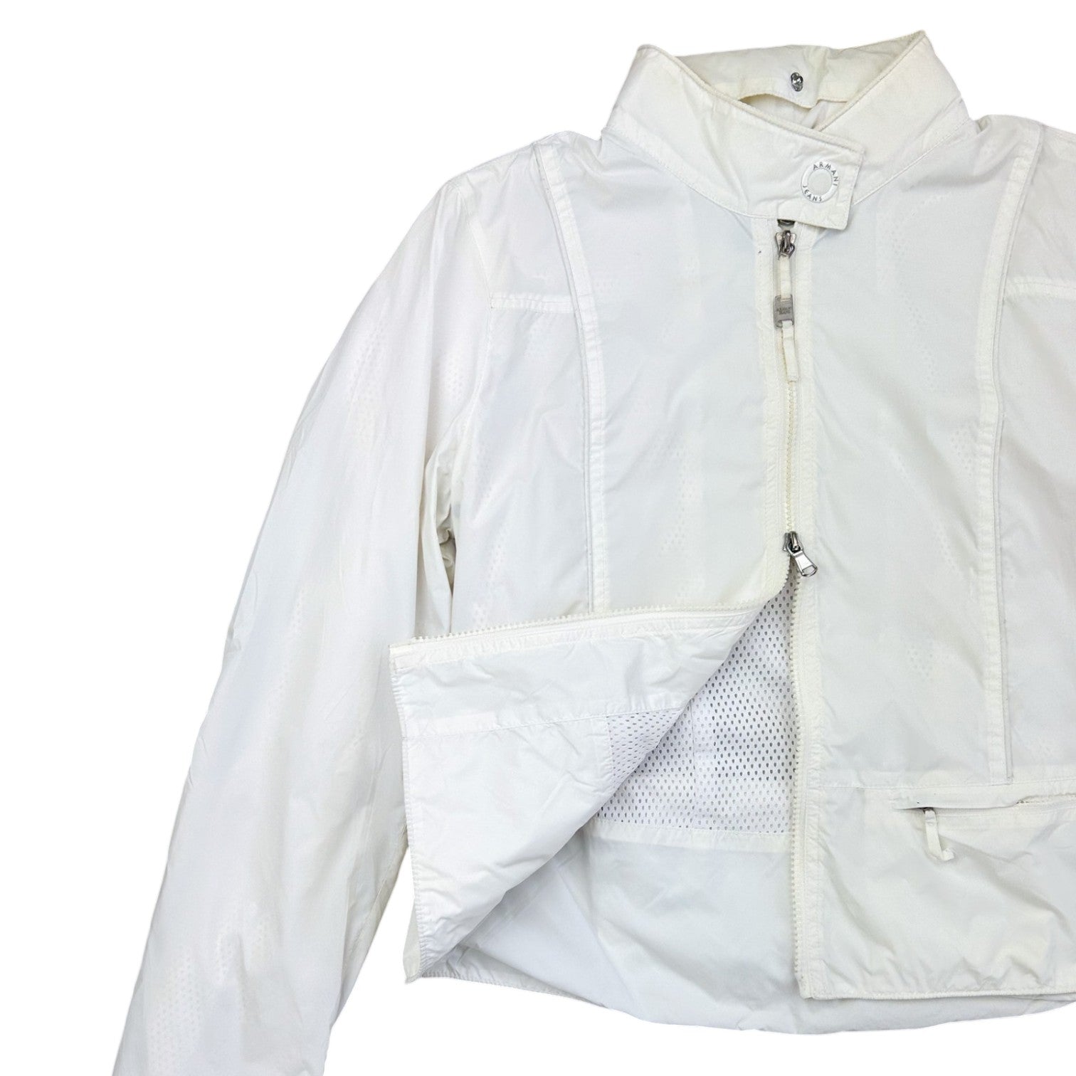 Armani Jeans White Lightweight Tech Jacket