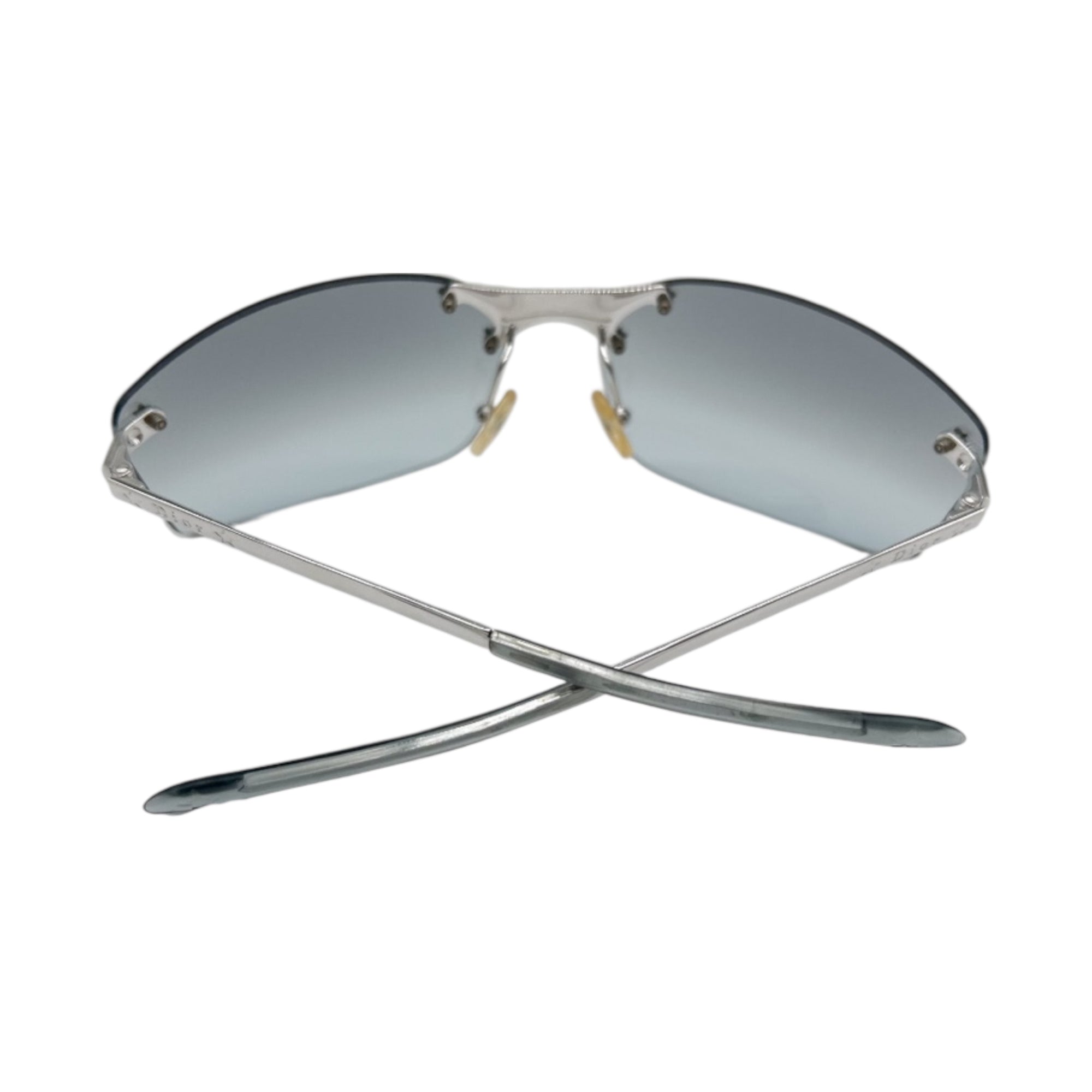 Dior Silver Rimless Shield Sunglasses