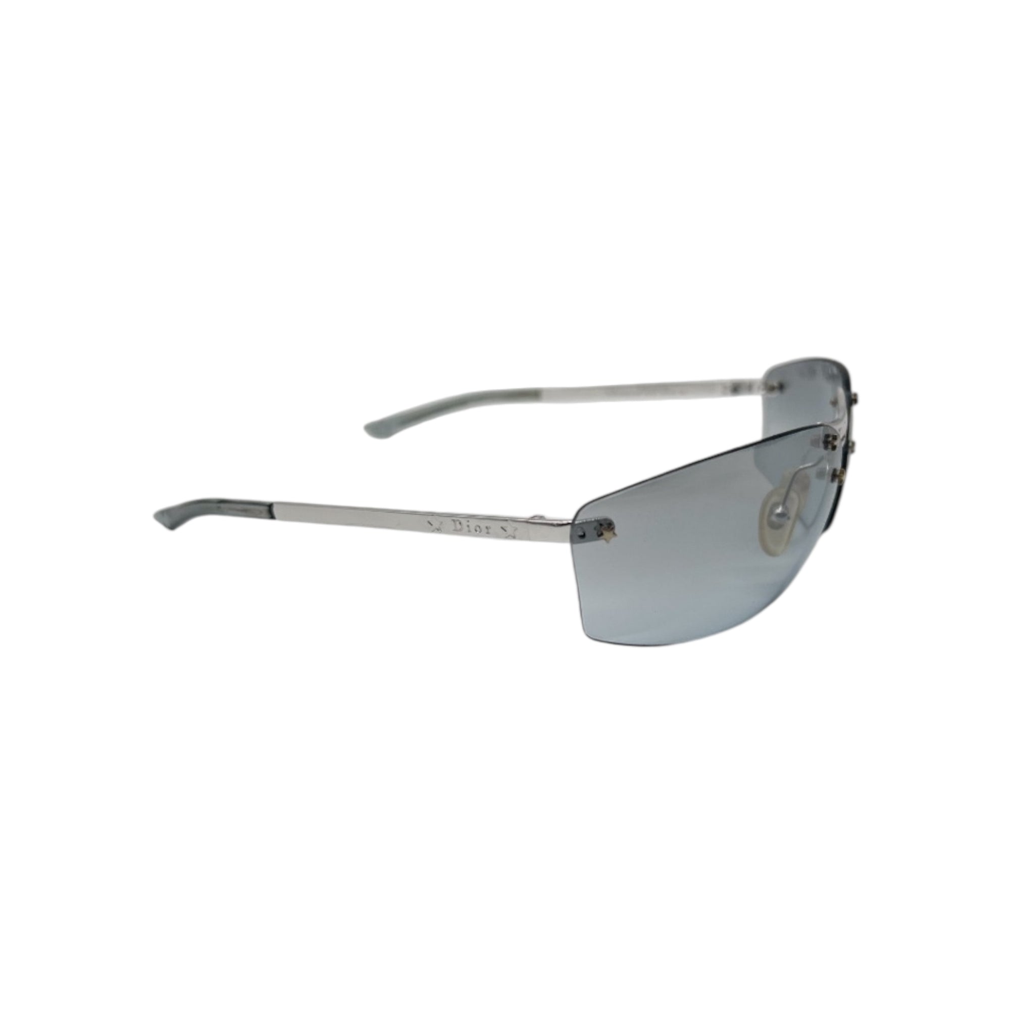 Dior Silver Rimless Shield Sunglasses