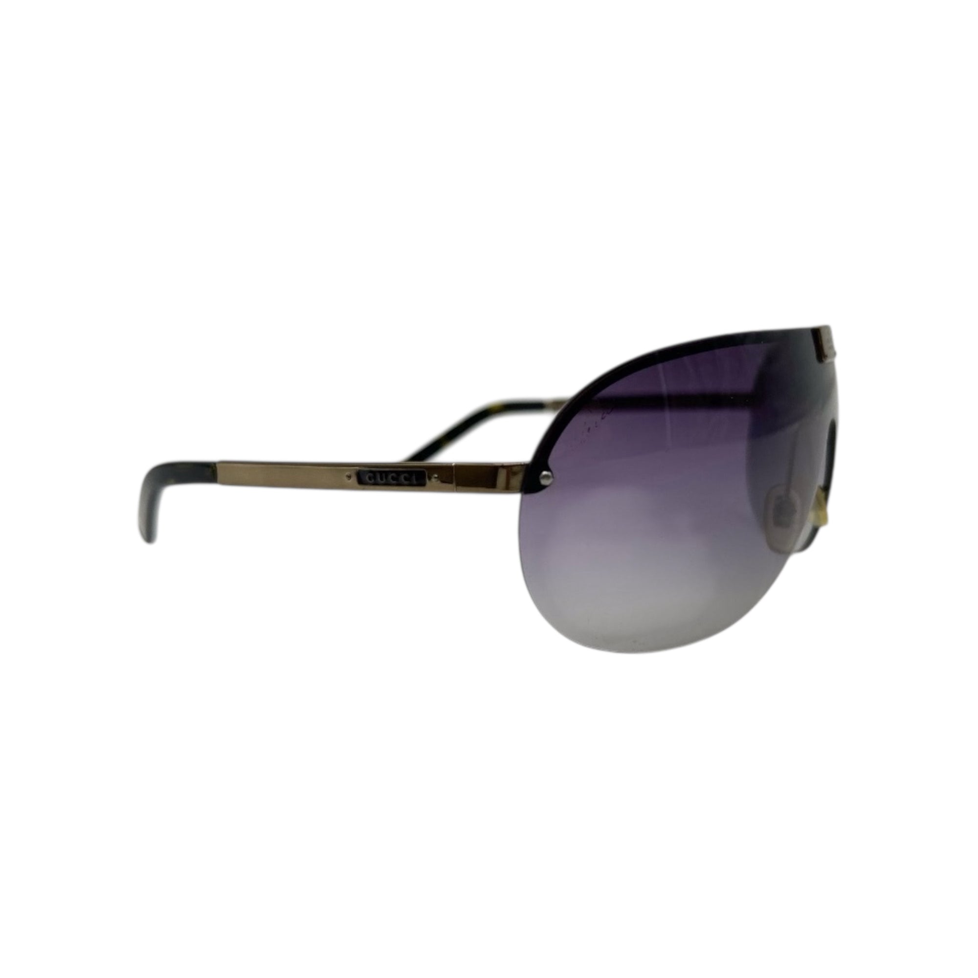 Gucci Rimless Aviator Shield Sunglasses