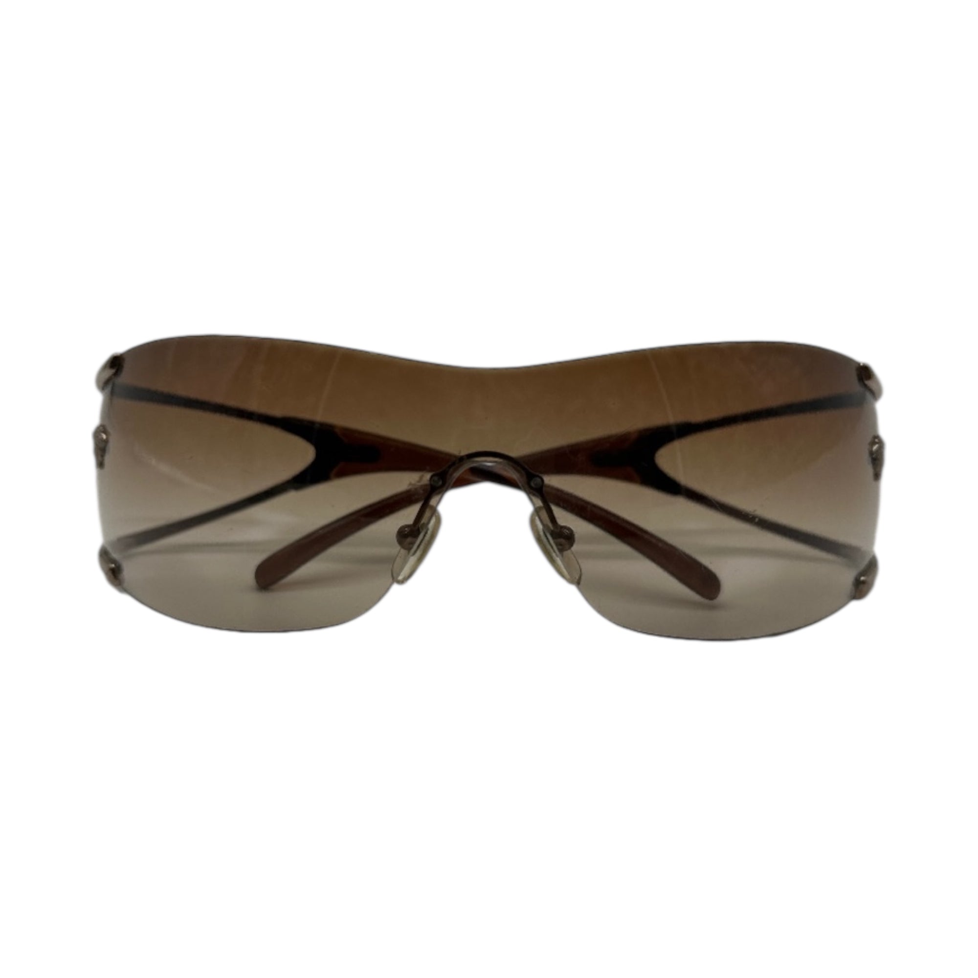 Versace Rimless Shield Sunglasses