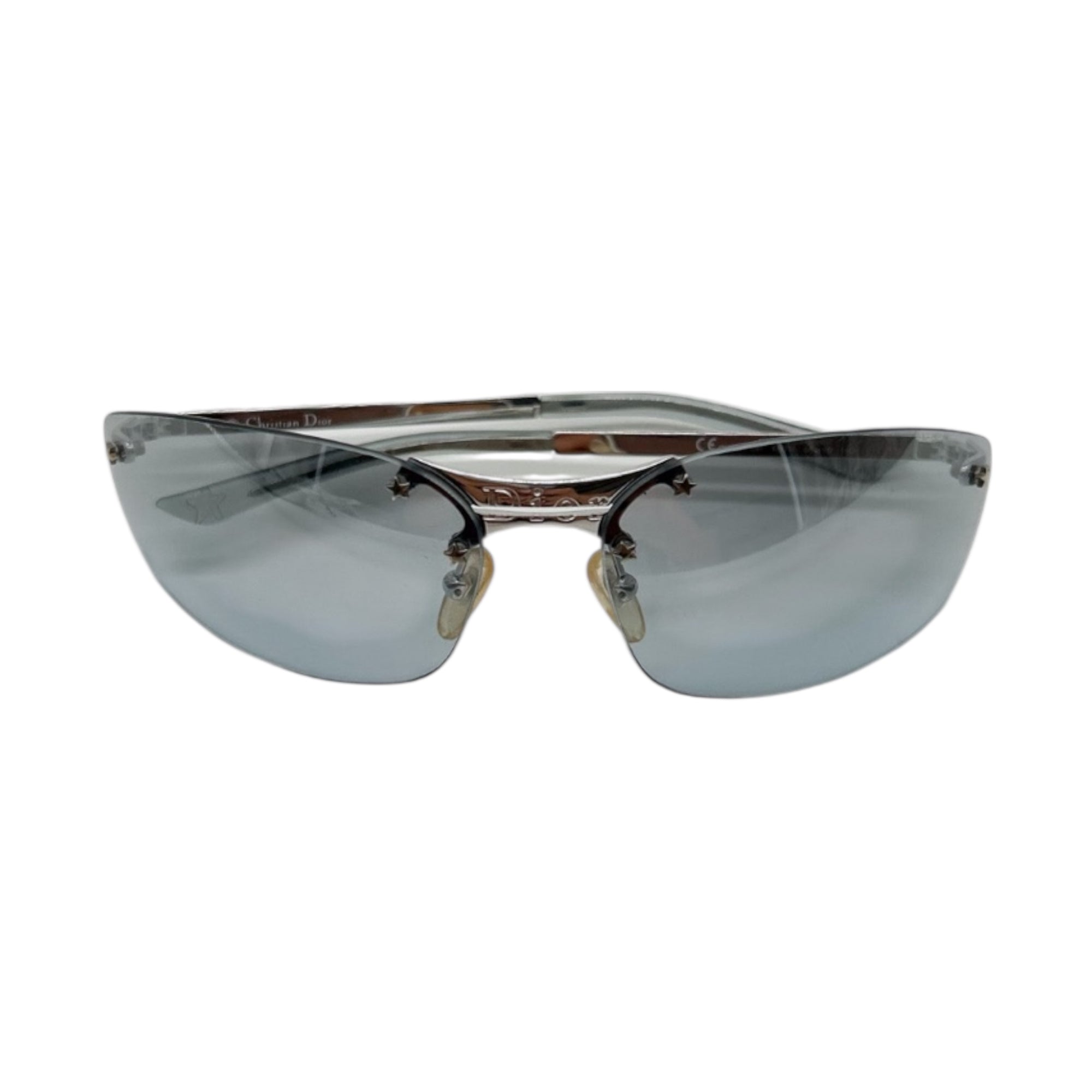 Dior Silver Rimless Shield Sunglasses