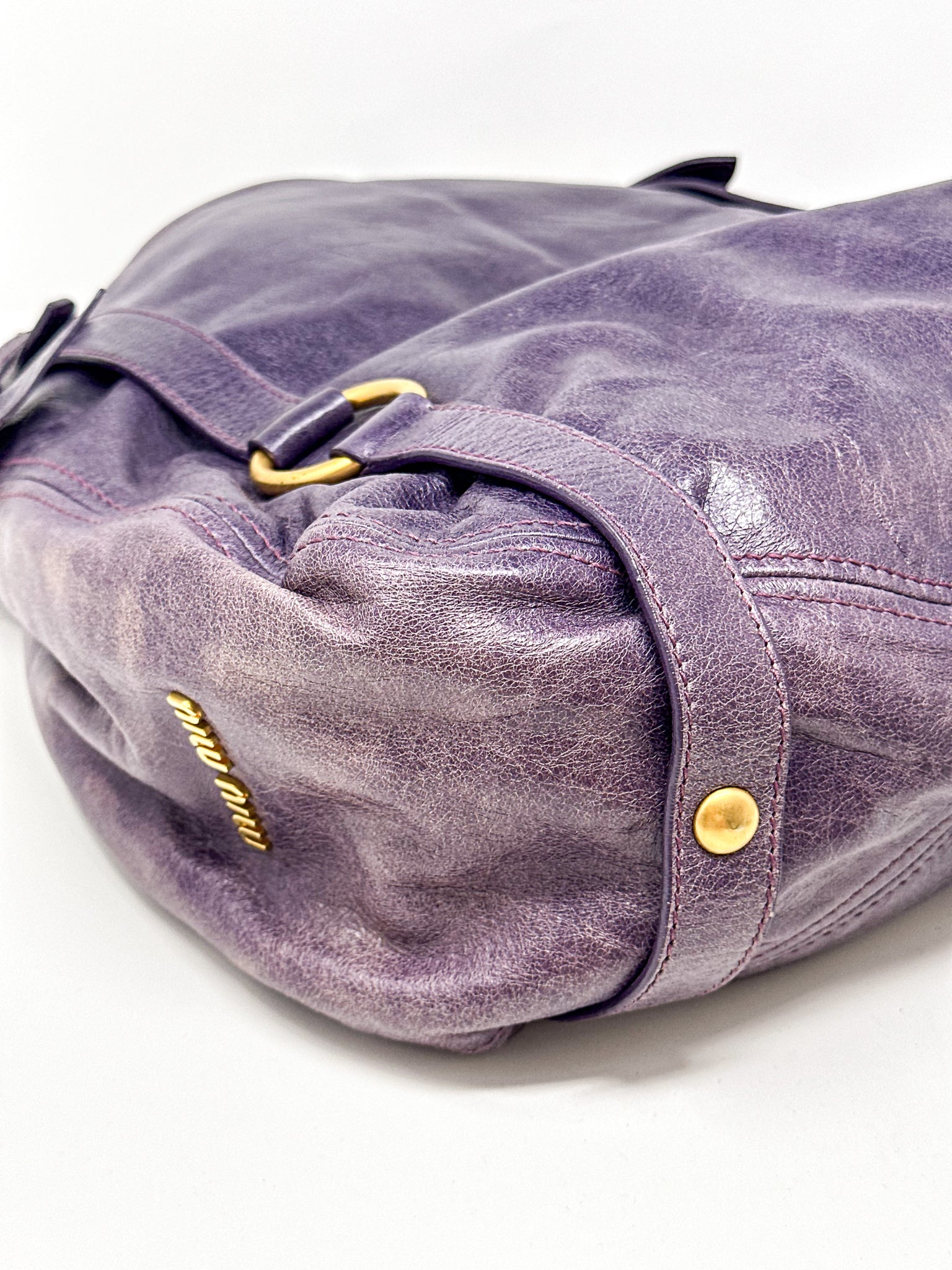 Miu Miu Vitello Lux Bow Hobo Bag