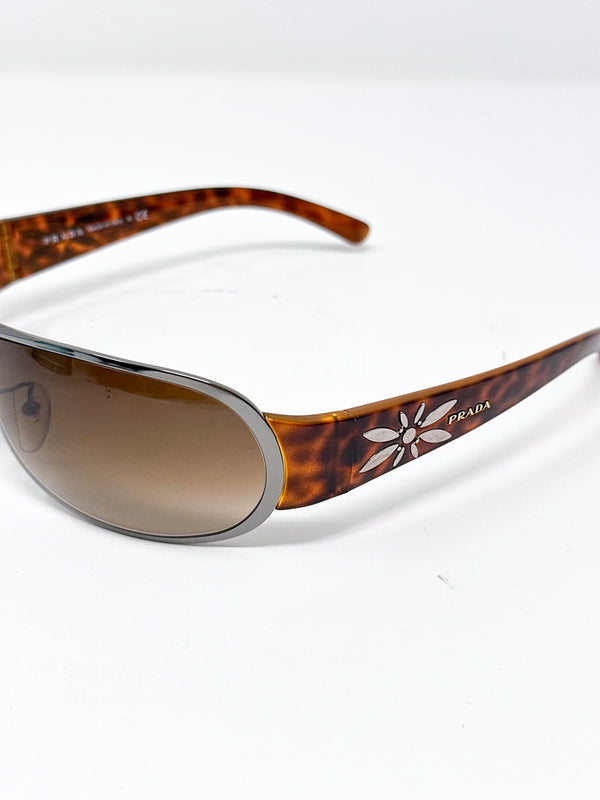 Prada SPR 70G Flower Tortoiseshell Sunglasses