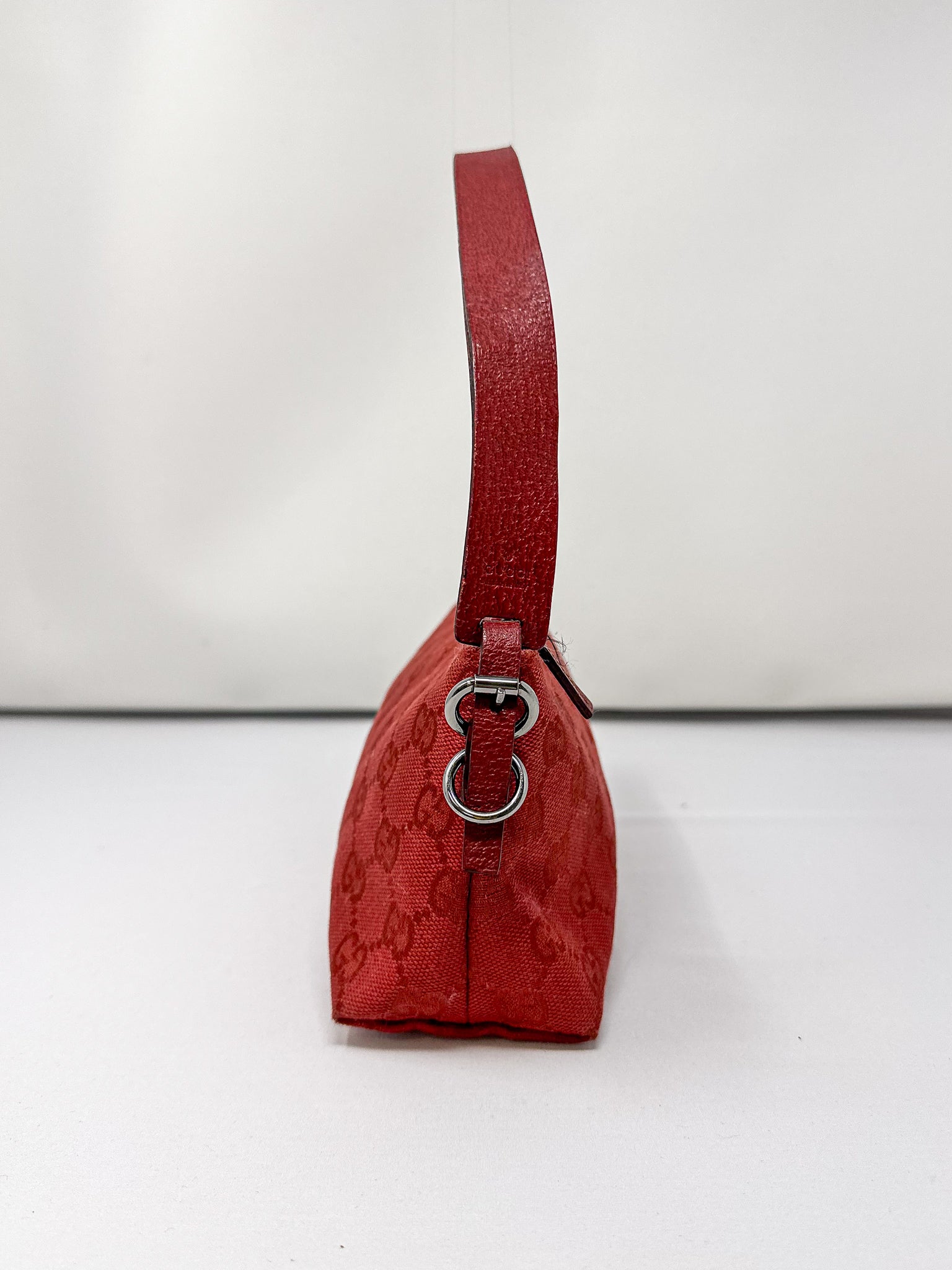 Gucci Red GG Monogram Canvas Pochette