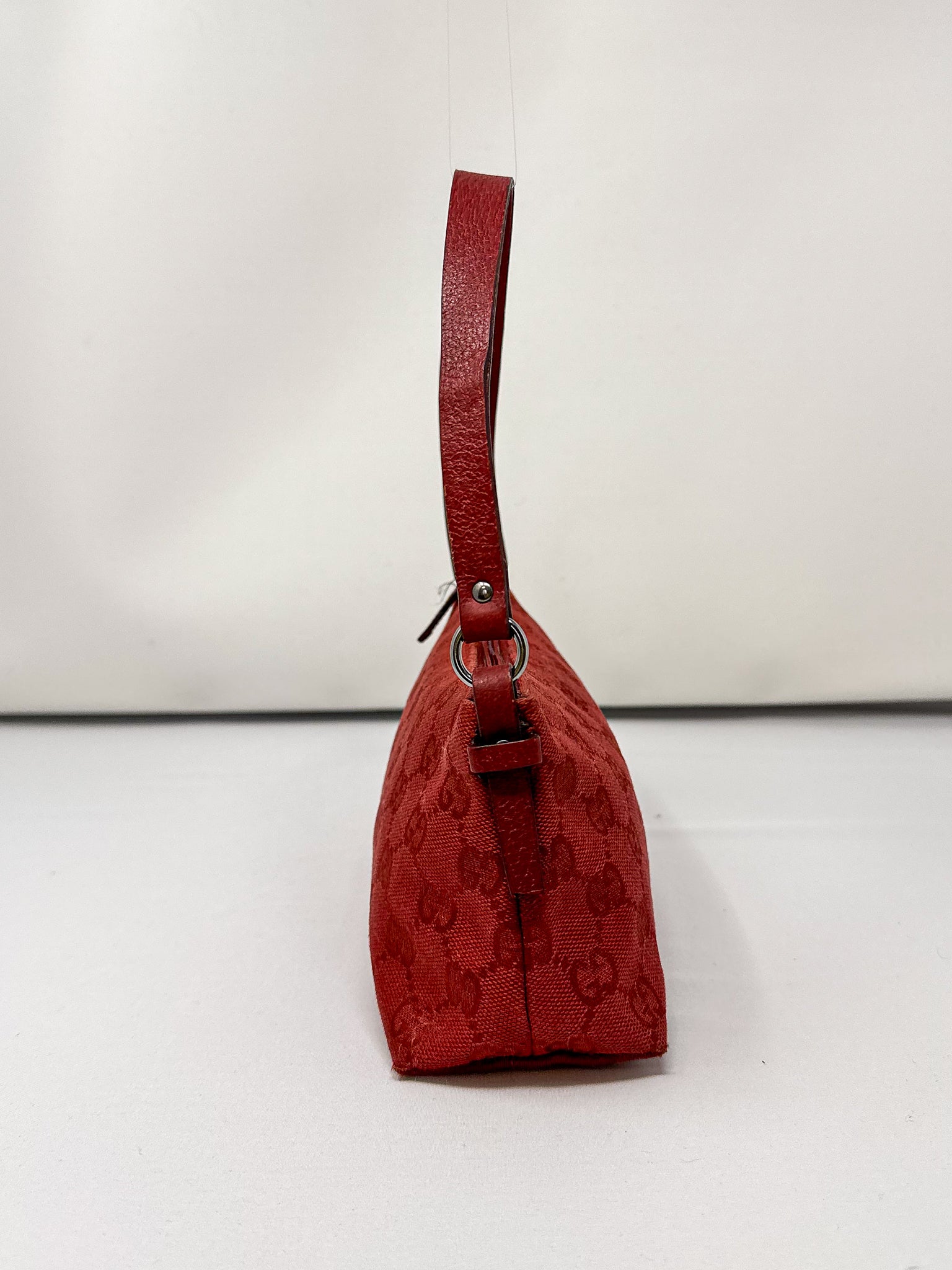 Gucci Red GG Monogram Canvas Pochette