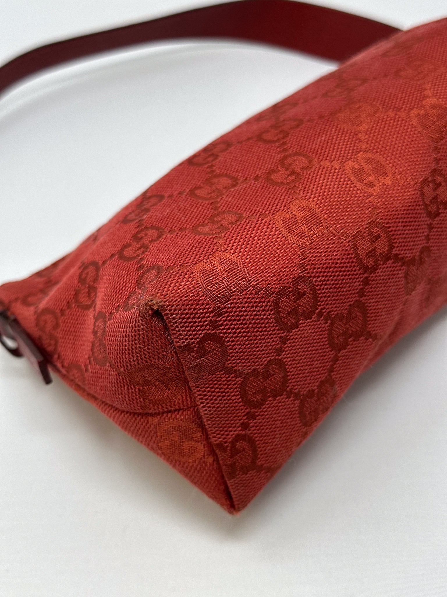 Gucci Red GG Monogram Canvas Pochette