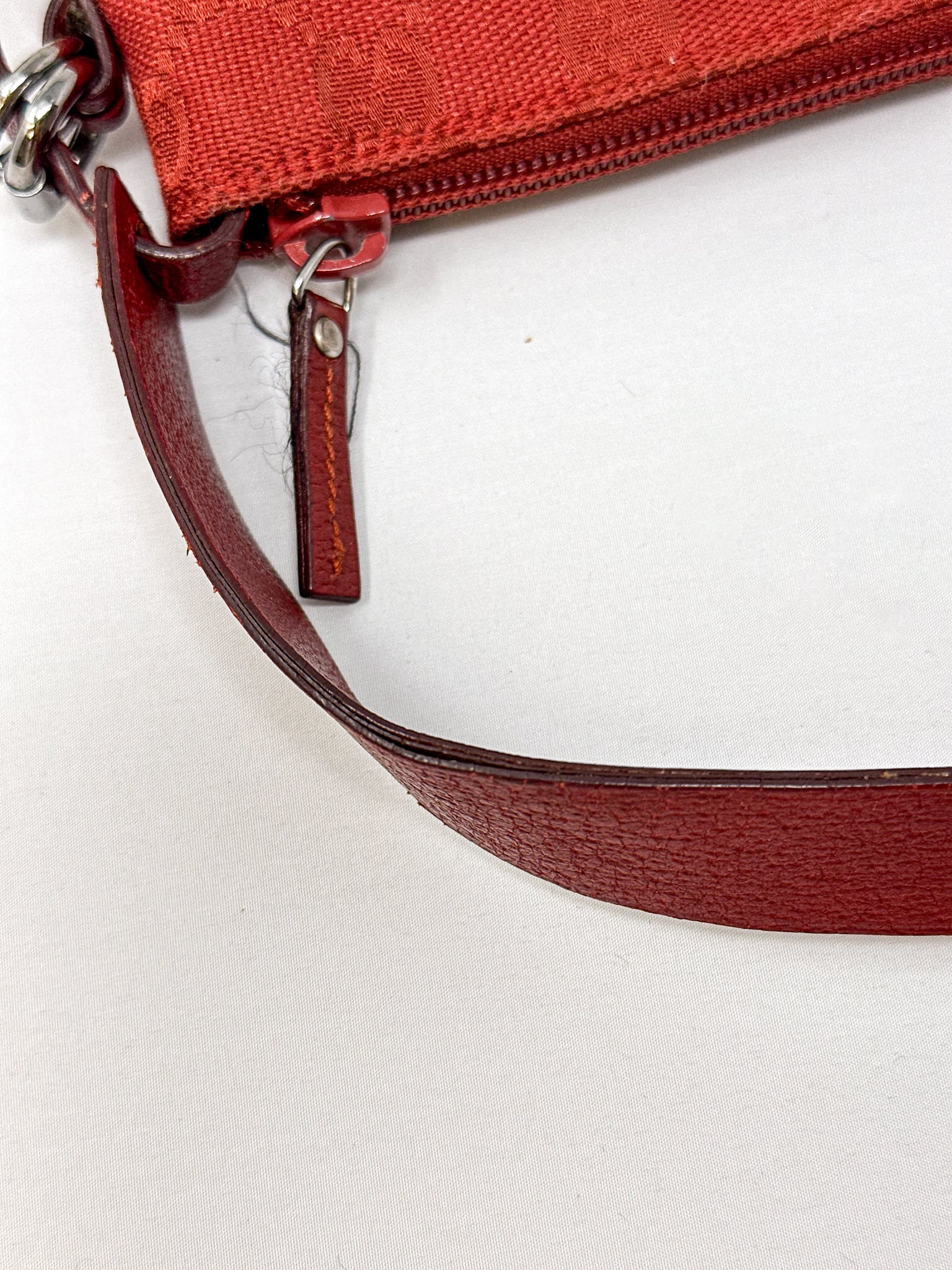 Gucci Red GG Monogram Canvas Pochette