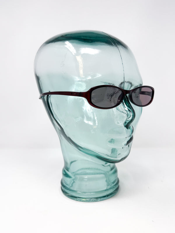 Gucci Burgundy Oval Sunglasses