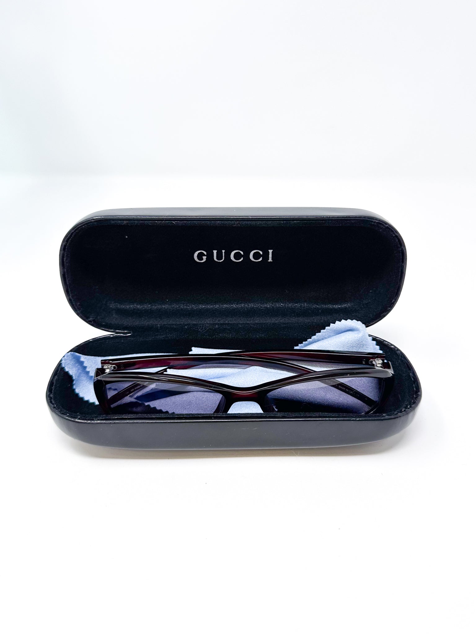 Gucci Burgundy Oval Sunglasses