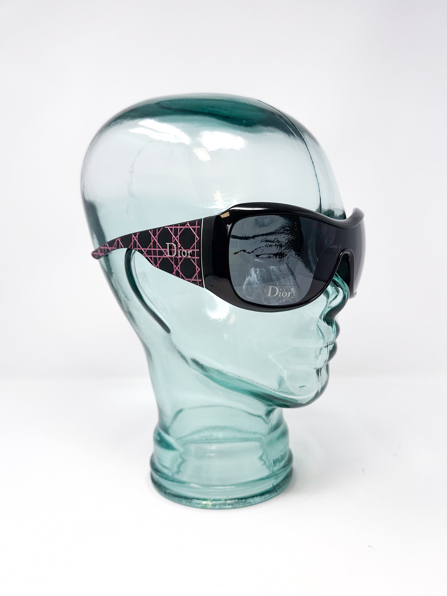 Vintage Dior Cannage Oversized Wraparound Sunglasses