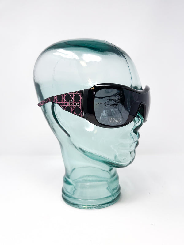 Vintage Dior Cannage Oversized Wraparound Sunglasses