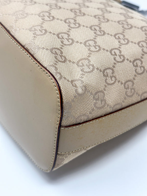 Gucci Beige GG Monogram Canvas Hobo Bag