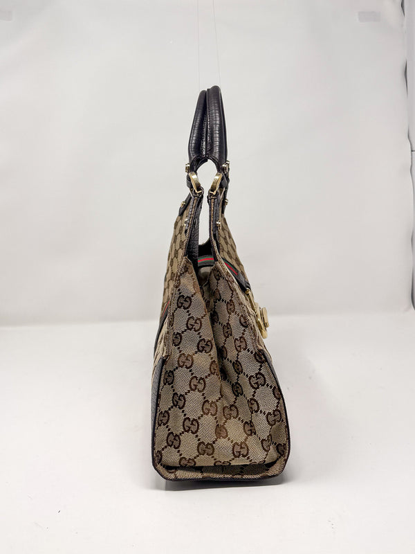 Gucci Monogram Web Stripe Junco Shoulder Bag