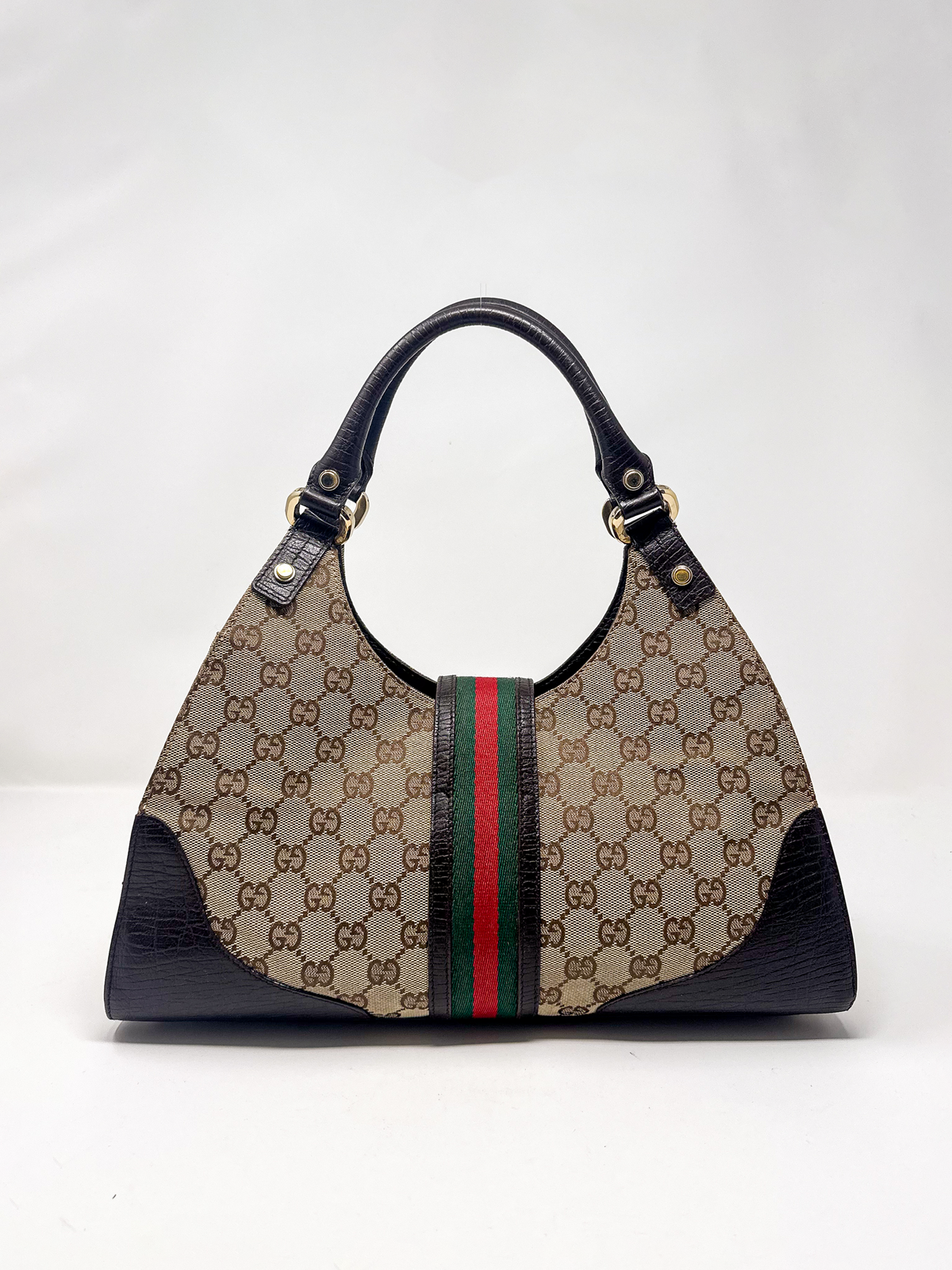 Gucci Monogram Web Stripe Junco Shoulder Bag