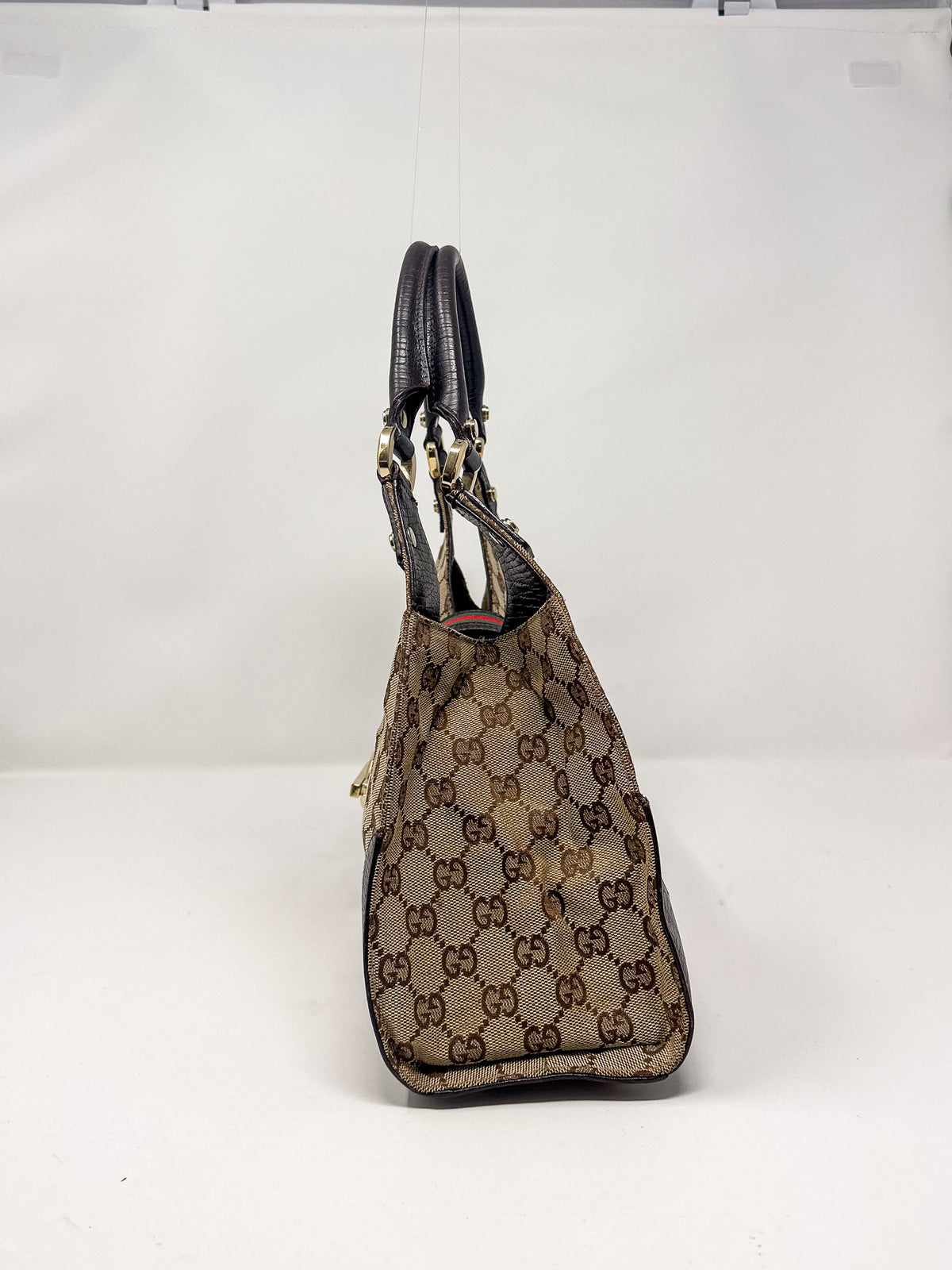 Gucci Monogram Web Stripe Junco Shoulder Bag