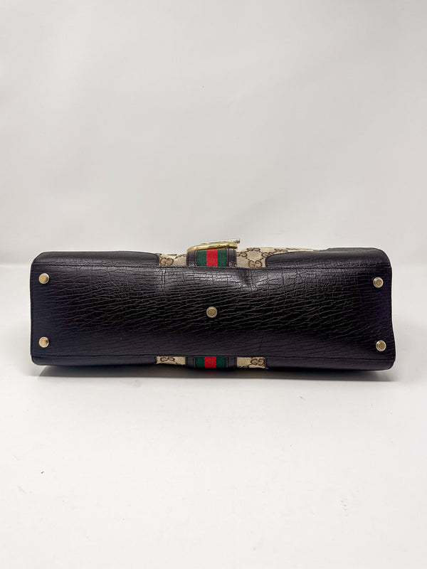 Gucci Monogram Web Stripe Junco Shoulder Bag