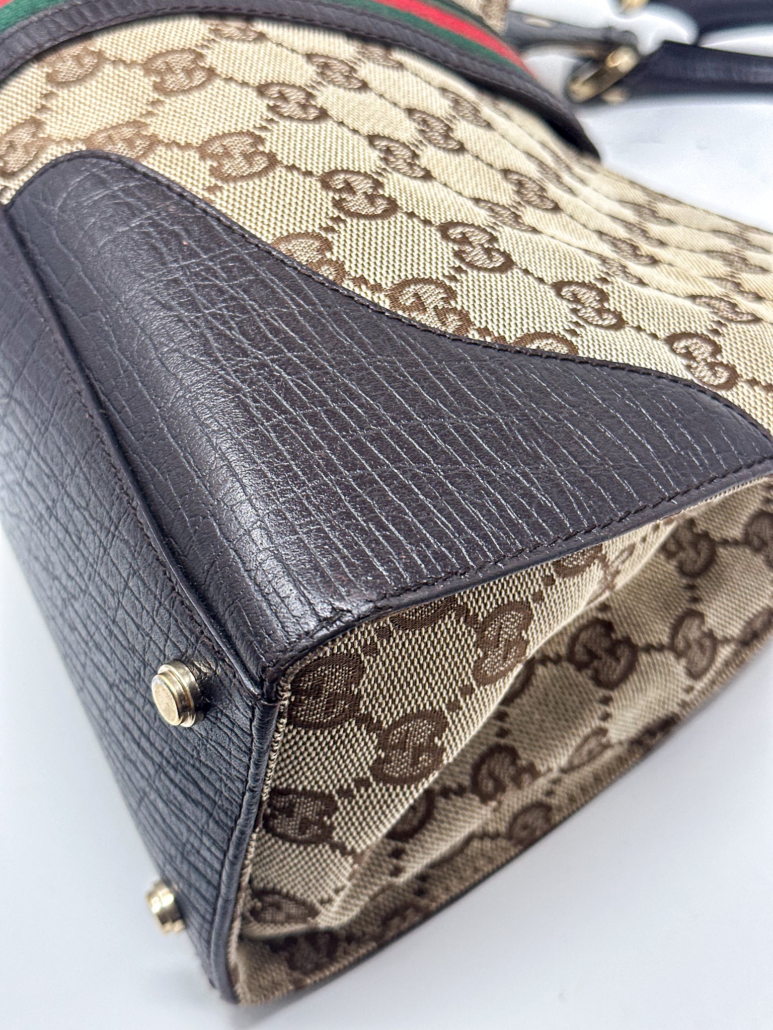 Gucci Monogram Web Stripe Junco Shoulder Bag