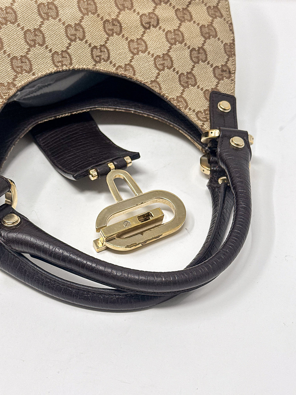 Gucci Monogram Web Stripe Junco Shoulder Bag