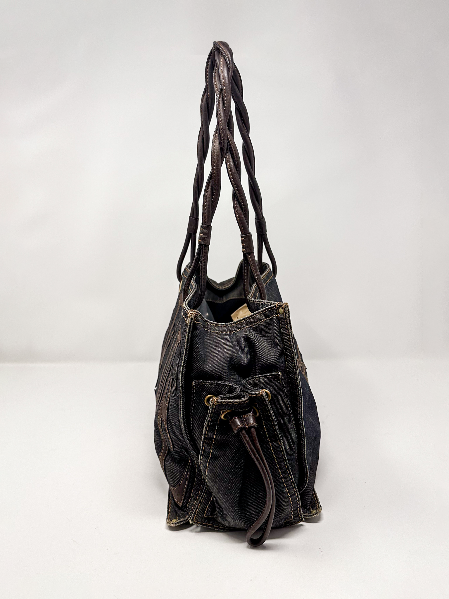 Loewe Denim Anagram Shopper Tote