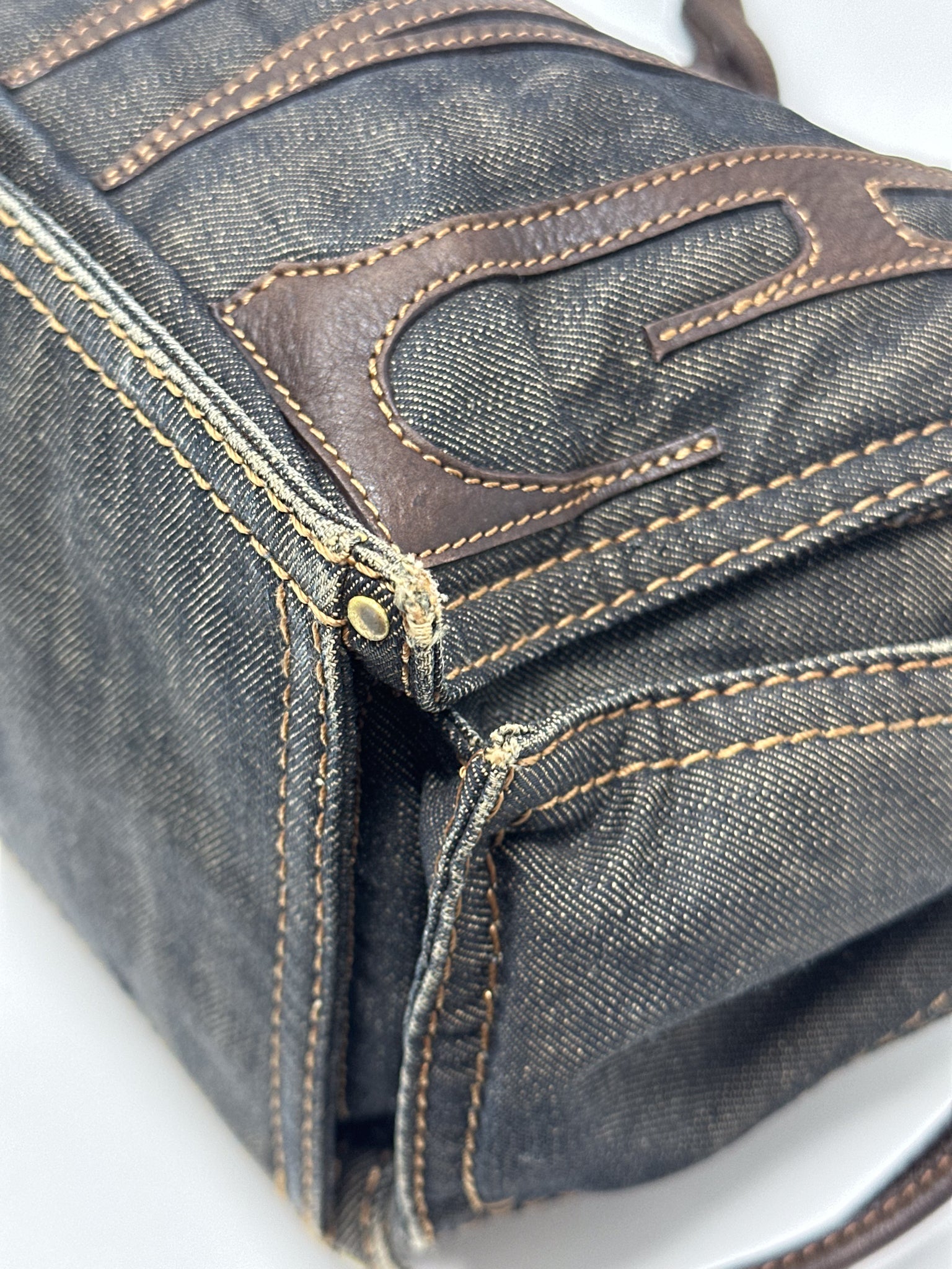 Loewe Denim Anagram Shopper Tote