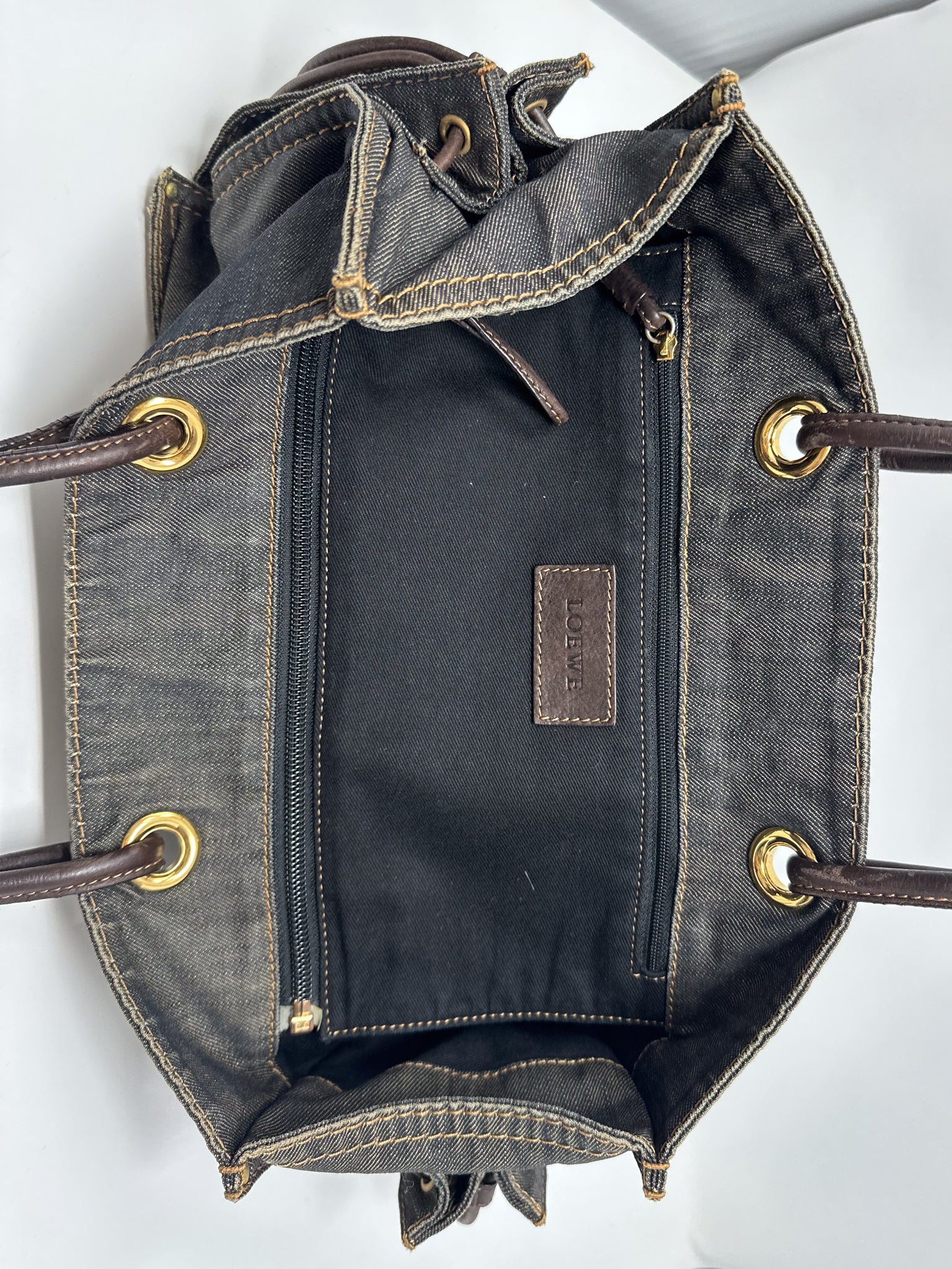 Loewe Denim Anagram Shopper Tote