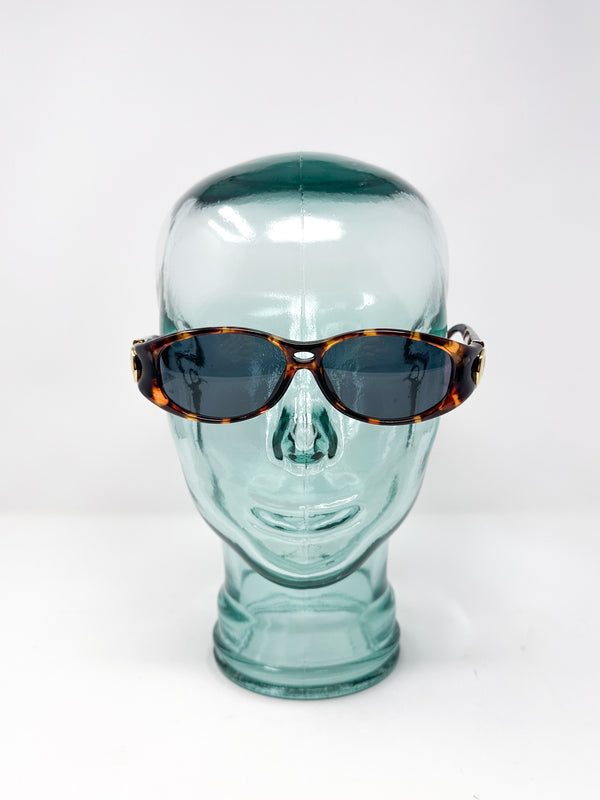 Yves Saint Laurent 1990s Tortoiseshell Oval Sunglasses