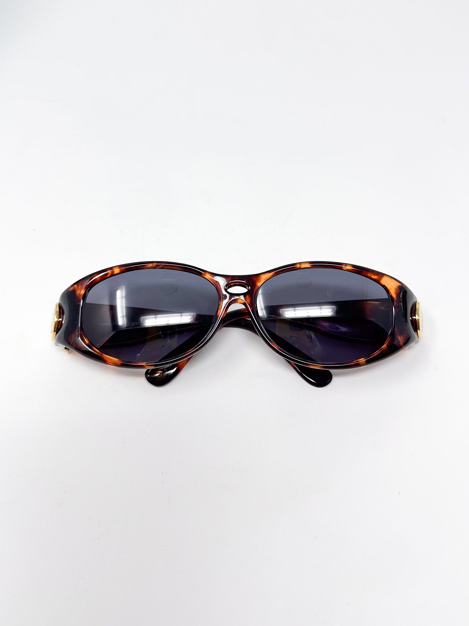 Yves Saint Laurent 1990s Tortoiseshell Oval Sunglasses