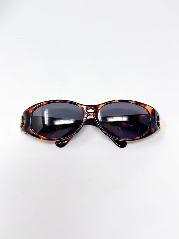 Yves Saint Laurent 1990s Tortoiseshell Oval Sunglasses