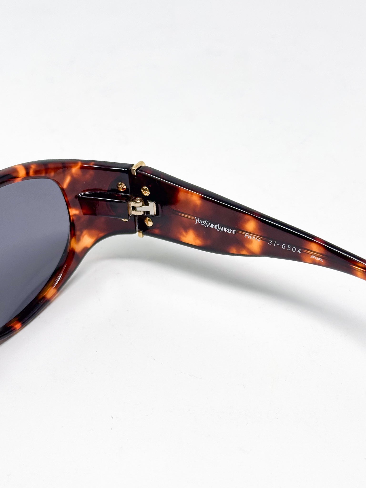 Yves Saint Laurent 1990s Tortoiseshell Oval Sunglasses