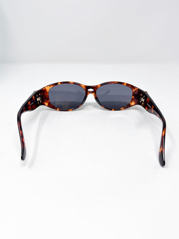 Yves Saint Laurent 1990s Tortoiseshell Oval Sunglasses