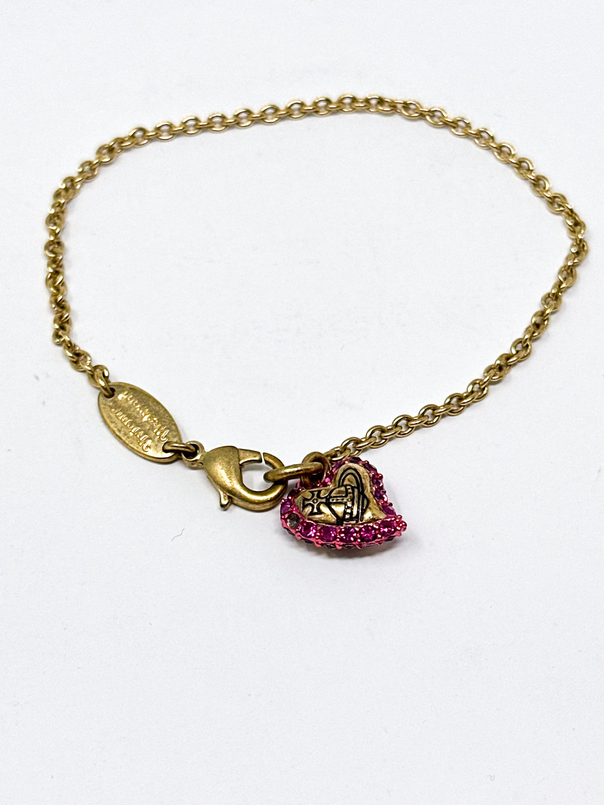 Vivienne Westwood Pink Heart Orb Charm Bracelet