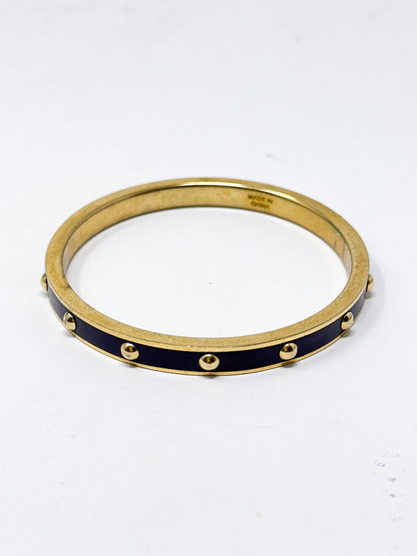 Coach Navy Studded Bangle Bracelet