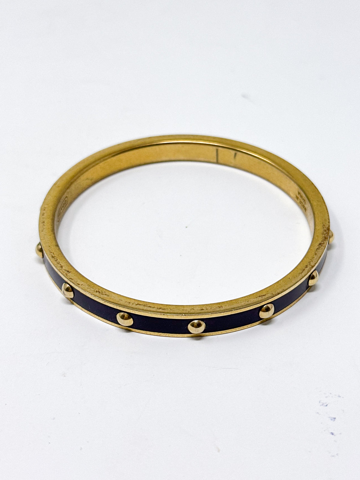 Coach Navy Studded Bangle Bracelet