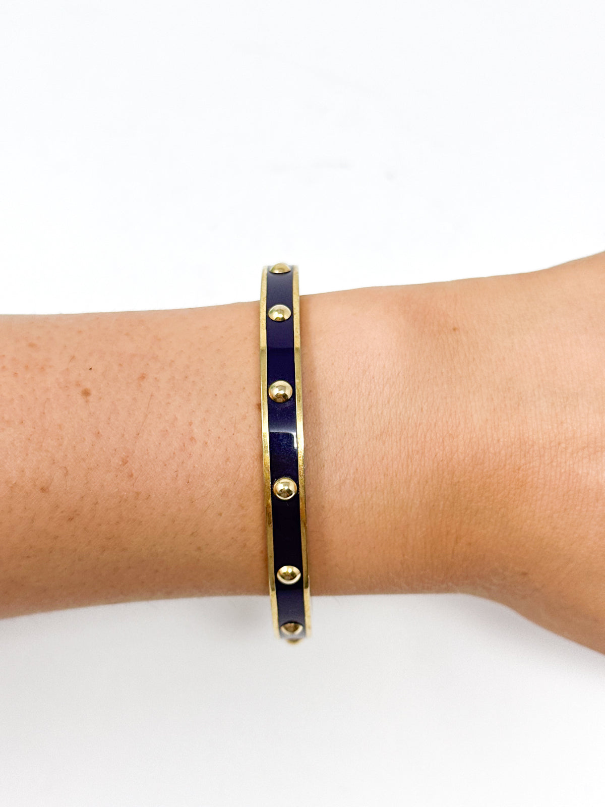 Coach Navy Studded Bangle Bracelet