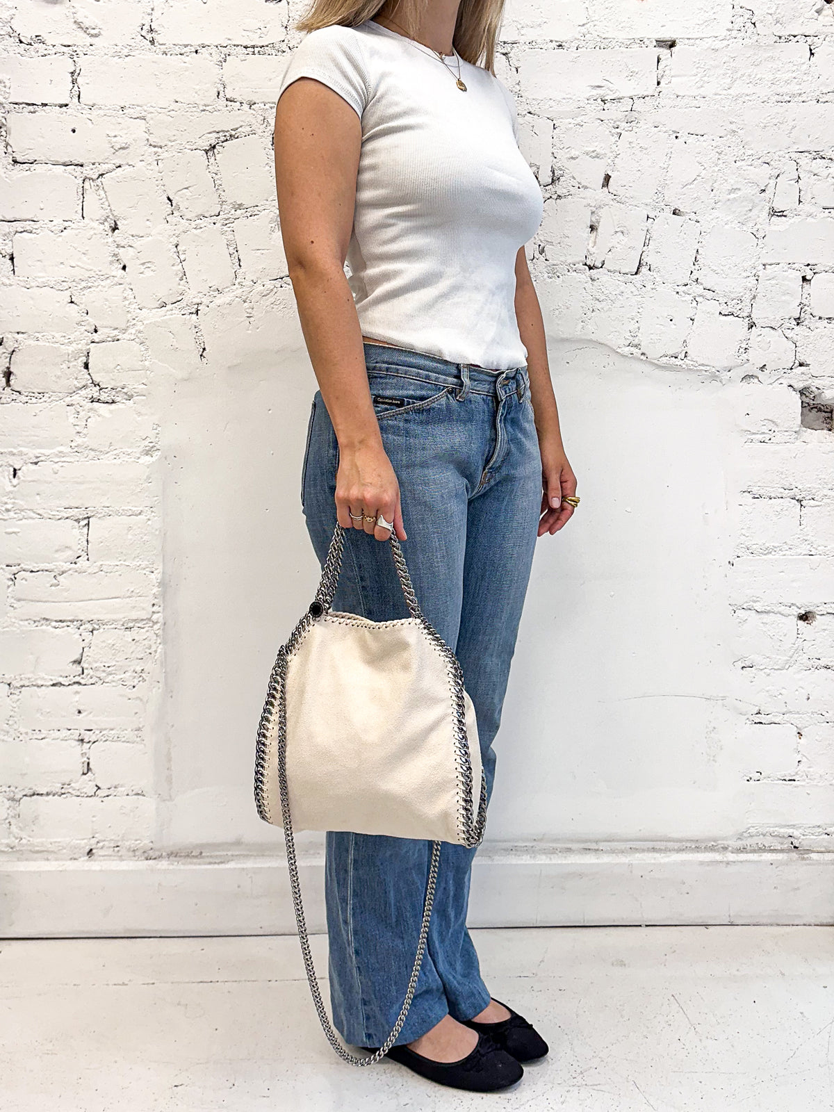 Stella McCartney Champagne Fallabella Mini Tote Bag