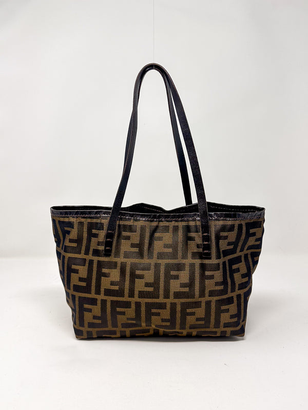 Fendi Vintage Brown Zucca FF Monogram Canvas Mini Tote Bag