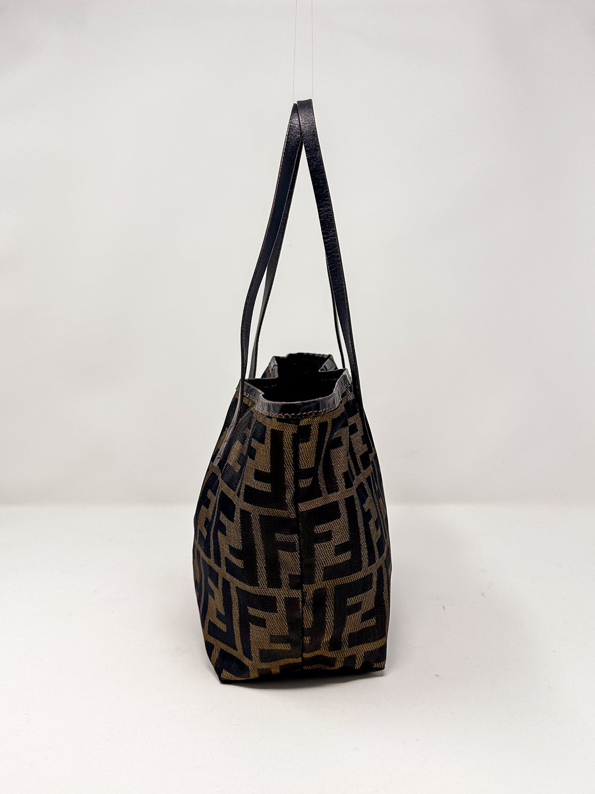 Fendi Vintage Brown Zucca FF Monogram Canvas Mini Tote Bag