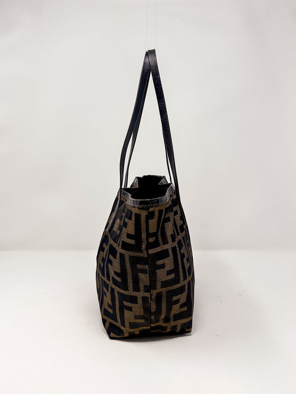 Fendi Vintage Brown Zucca FF Monogram Canvas Mini Tote Bag