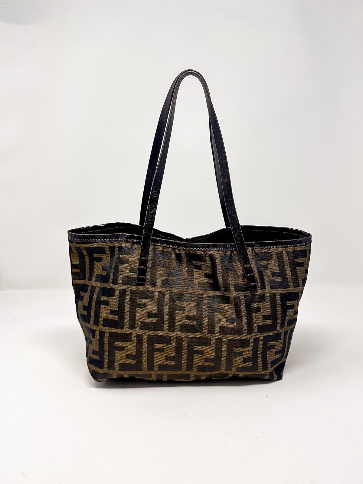 Fendi Vintage Brown Zucca FF Monogram Canvas Mini Tote Bag