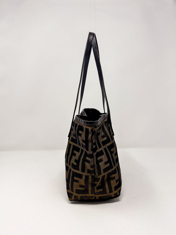 Fendi Vintage Brown Zucca FF Monogram Canvas Mini Tote Bag