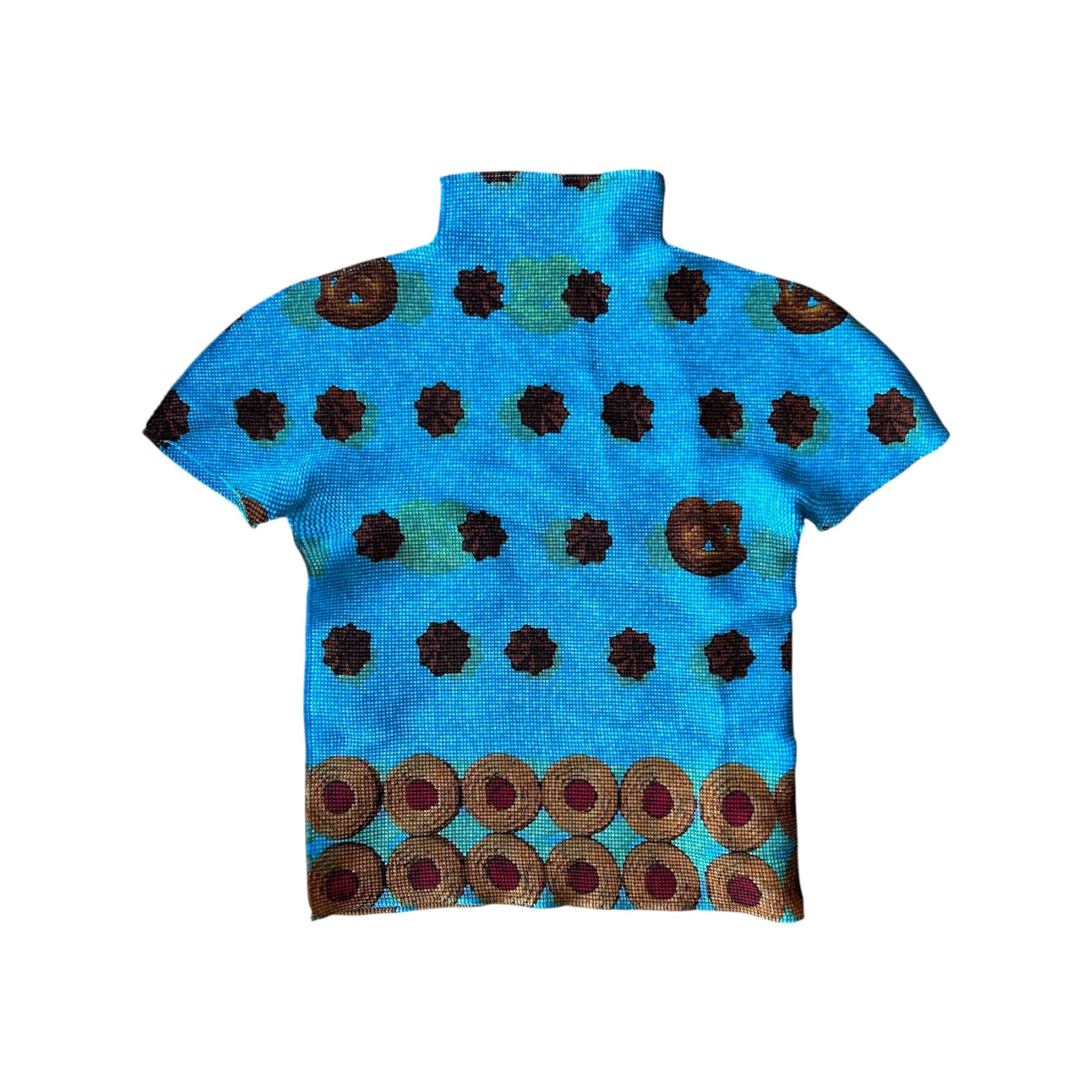 Issey Miyake ME Pleats Printed Mock Neck Top