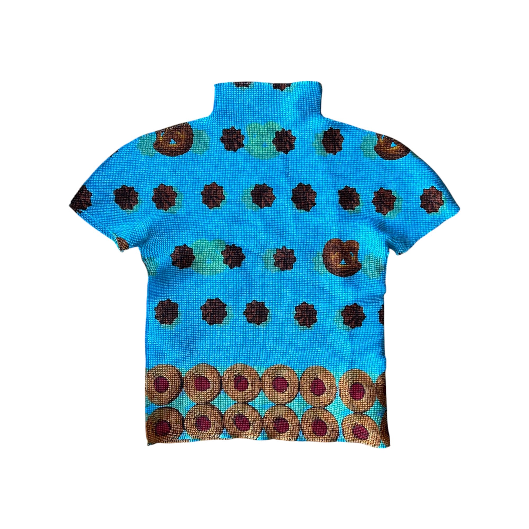 Issey Miyake ME Pleats Printed Mock Neck Top
