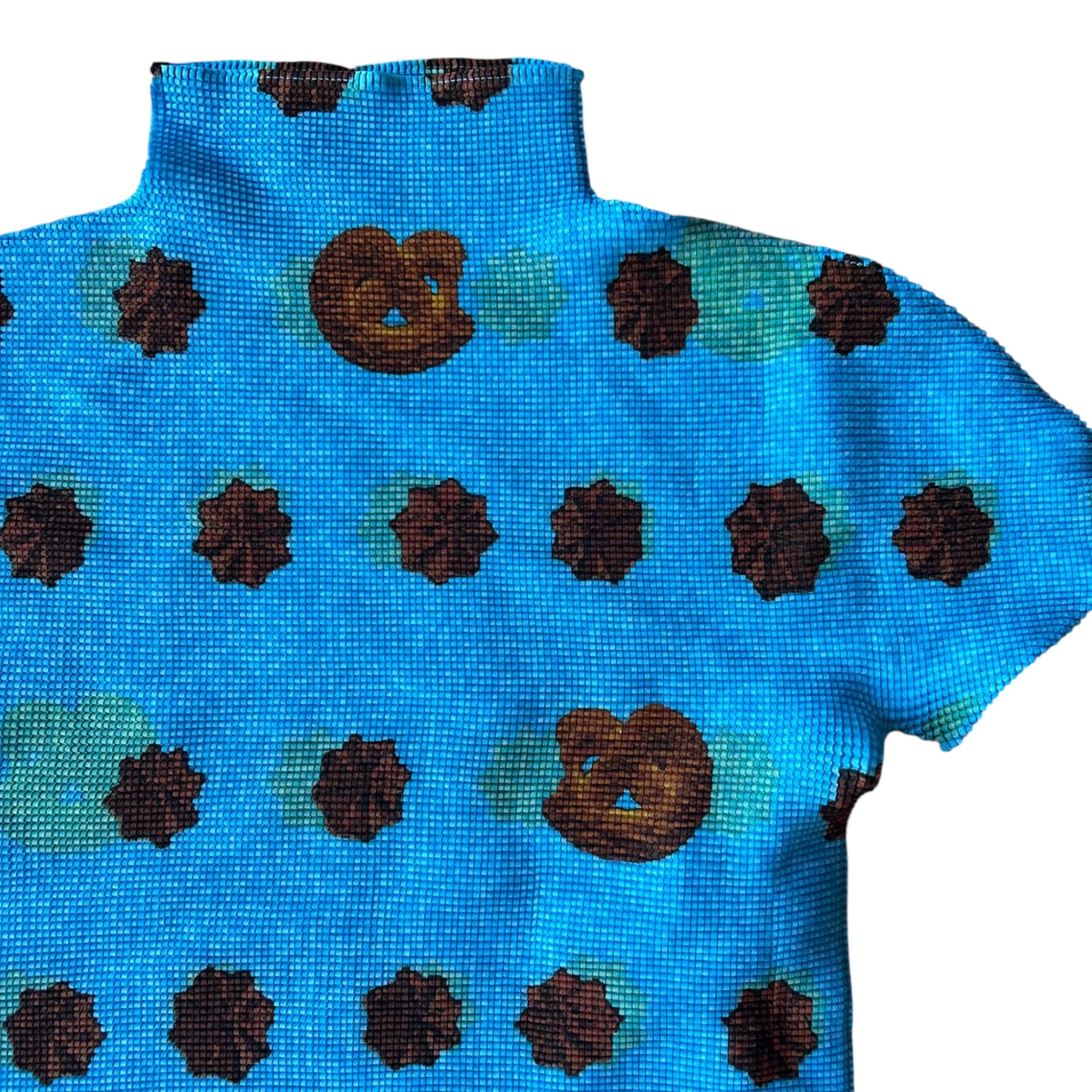 Issey Miyake ME Pleats Printed Mock Neck Top