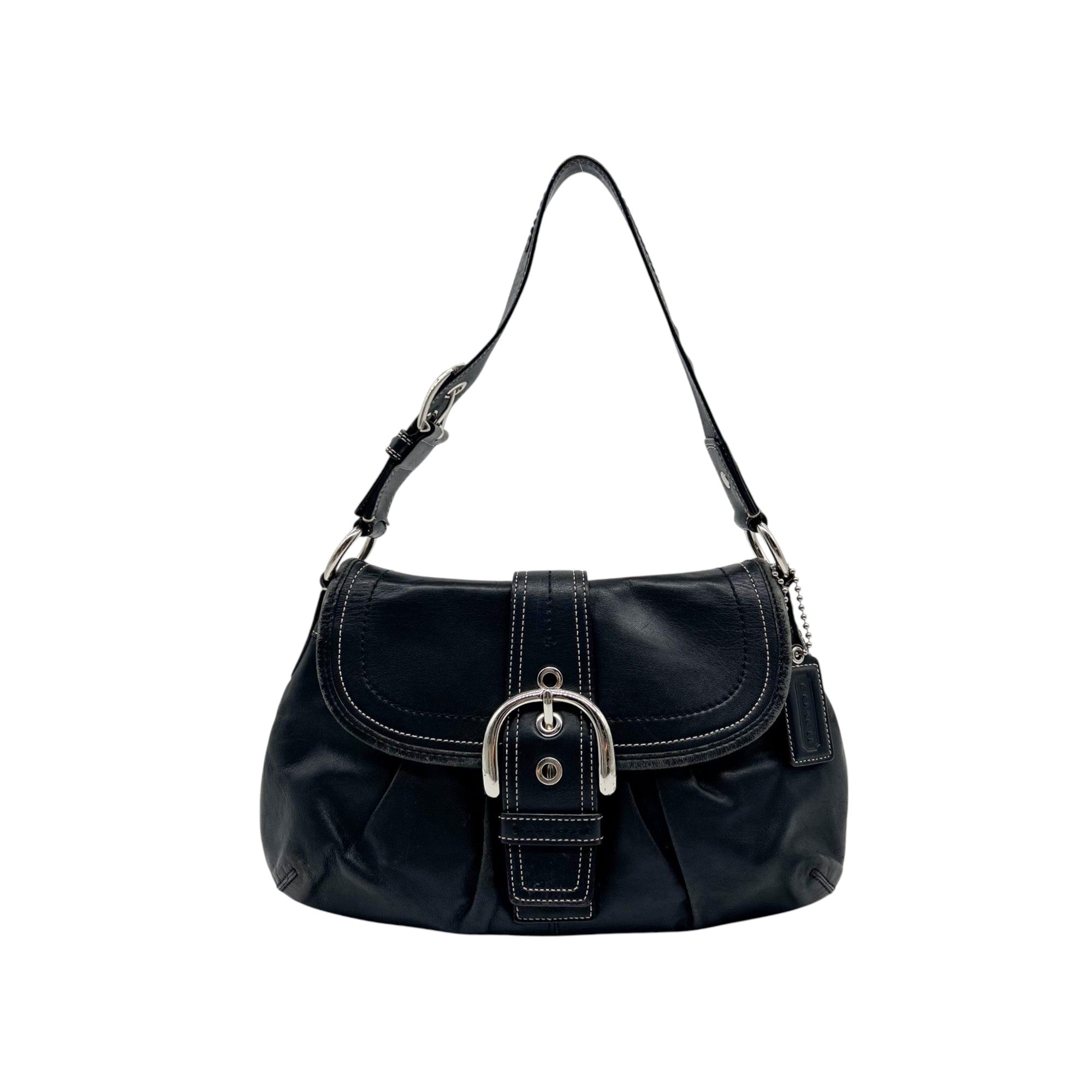 Coach Legacy Black Leather Buckle Shoulder Bag