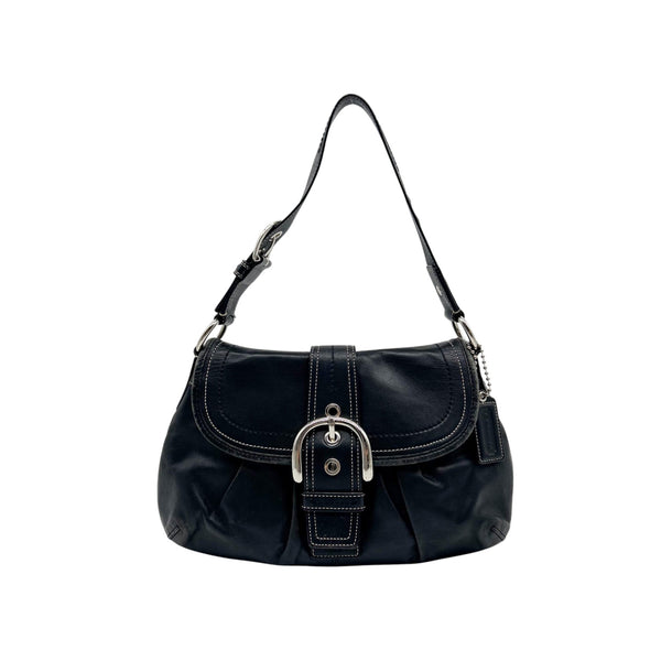 Coach Legacy Black Leather Buckle Shoulder Bag