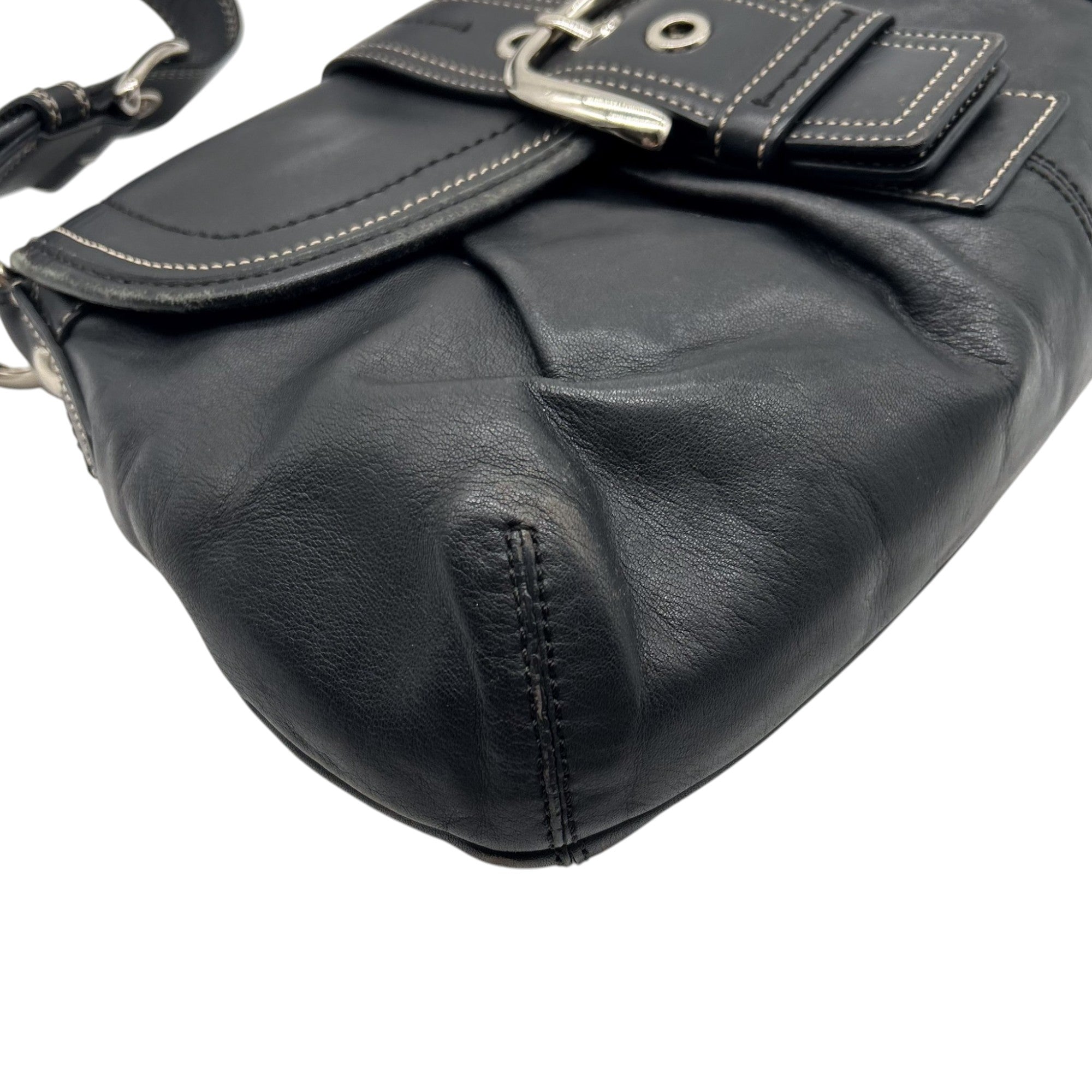 Coach Legacy Black Leather Buckle Shoulder Bag
