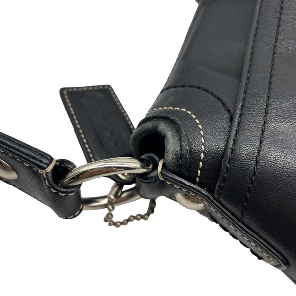 Coach Legacy Black Leather Buckle Shoulder Bag