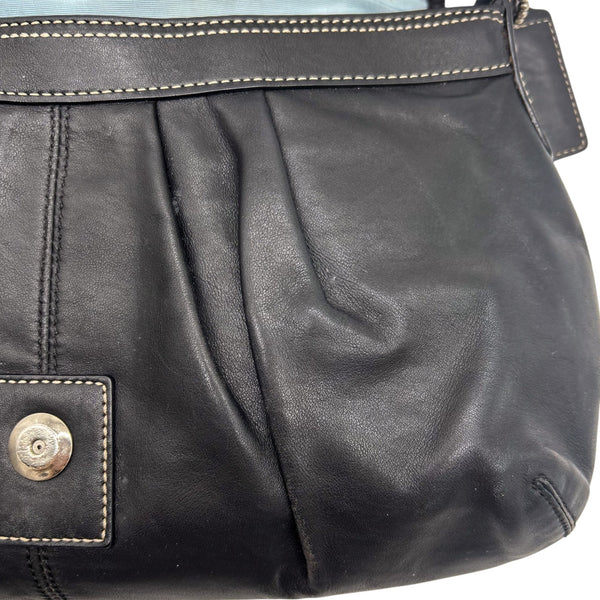 Coach Legacy Black Leather Buckle Shoulder Bag