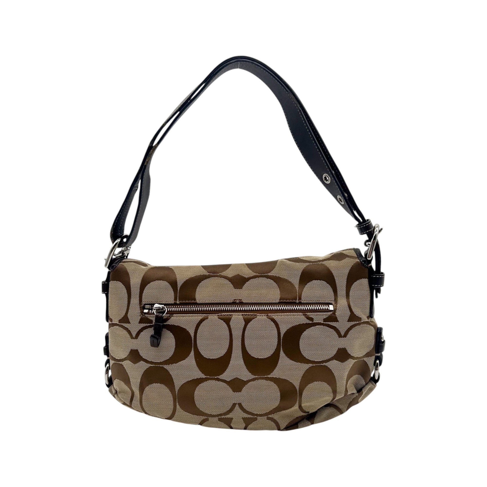 Coach Signature Canvas Turnlock Shoulder Bag